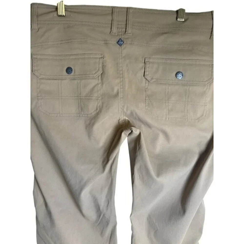 prAna Pants Size 12 Tan Hiking Halle Outdoor NWOT‎ Straight Low Rise Stretch